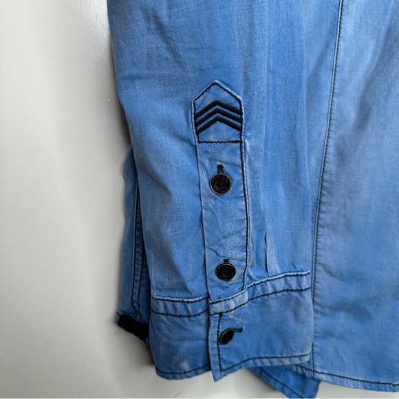 Buckle Black Vintage Blue Memphis Standard Stretch Shirt Size Large - Picture 8 of 10